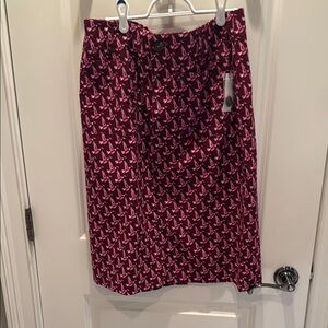 Anthropologie Red and White Pencil Skirt Knee-Length